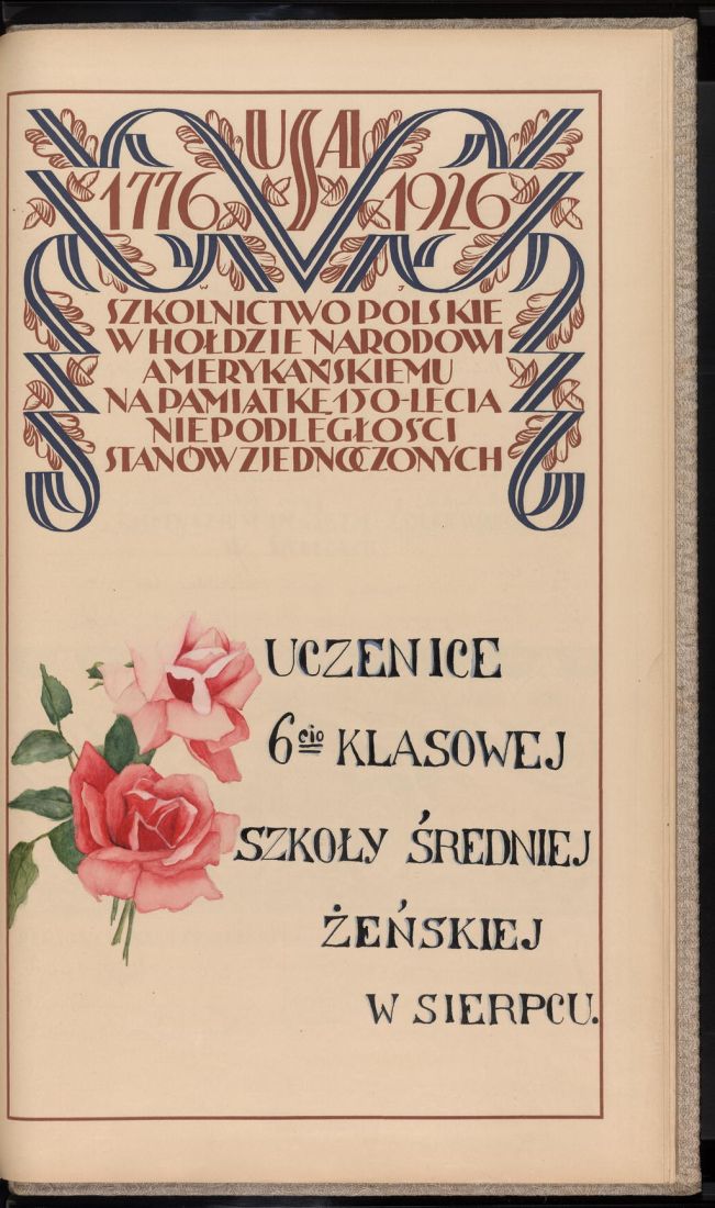 Jedna ze stron Ksigi Pamitkowej z podpisami uczennic Pensji eskiej Anny Piniarowicz w Sierpcu z 1926 roku