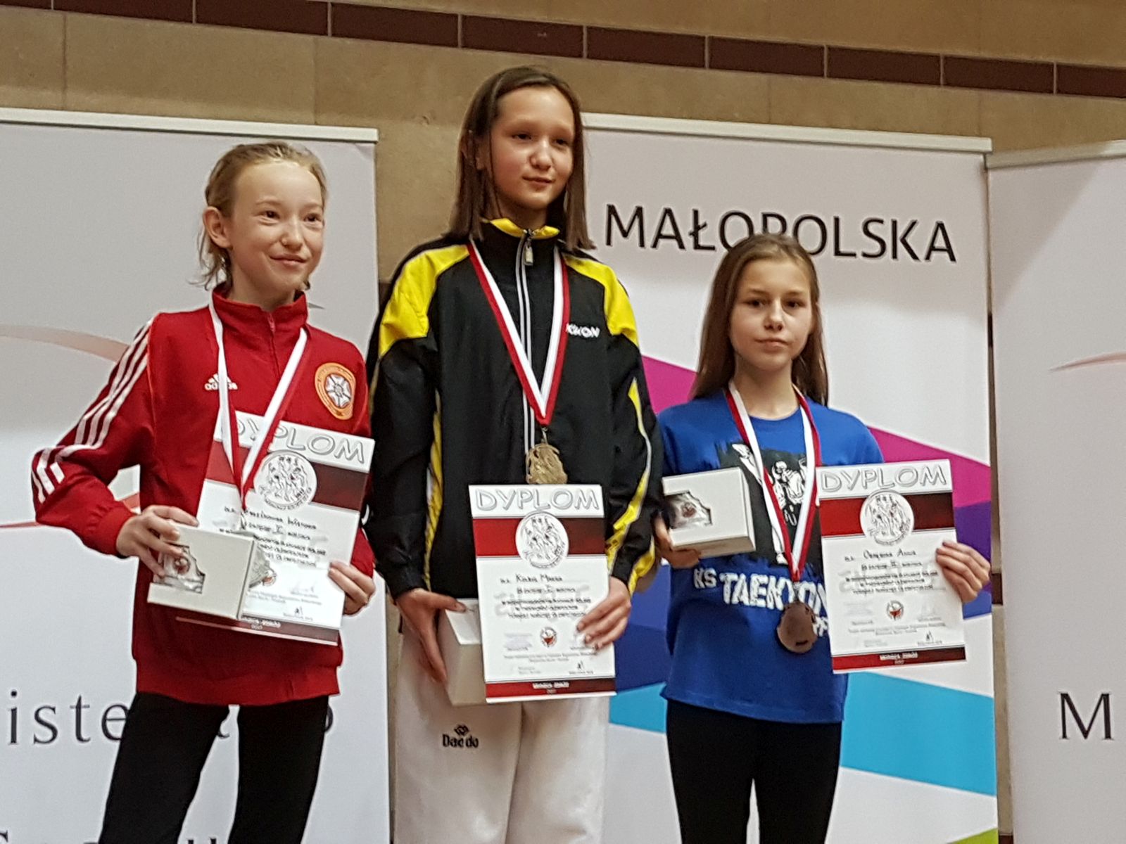 Anna Obrębska, Aleksandra Klasińska, Sylwia Marcinkowska na Pucharze Polski Małopolska Cup, 21.10.2017 r.