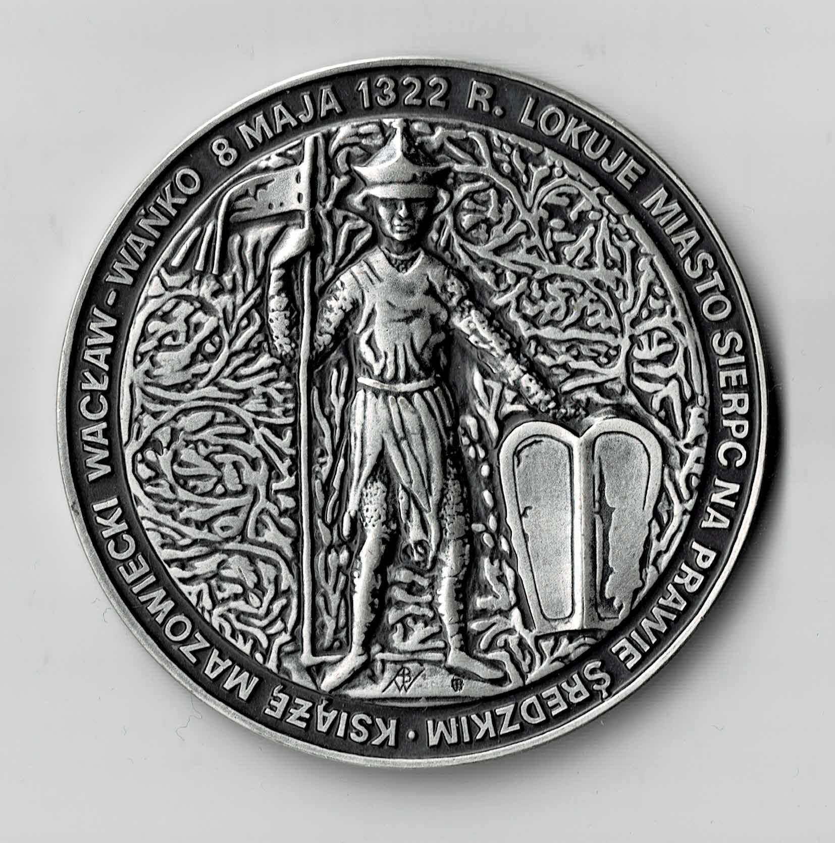 Medal wzorowany na pieczci ksicia Wacawa wybity w Mennicy Warszawskiej w 1992 roku w wersji srebrnej i brzowej wedug projektu Anny Beaty Wtrbskie­j-Wdowiarskiej. 