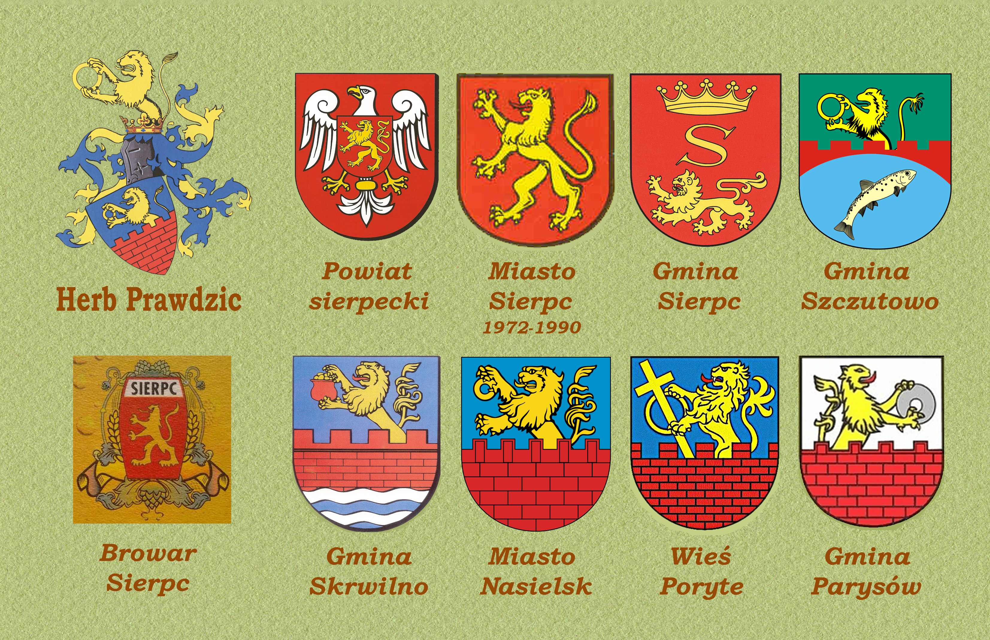 Herby samorządowe wywodzące się z herbu Prawdzic