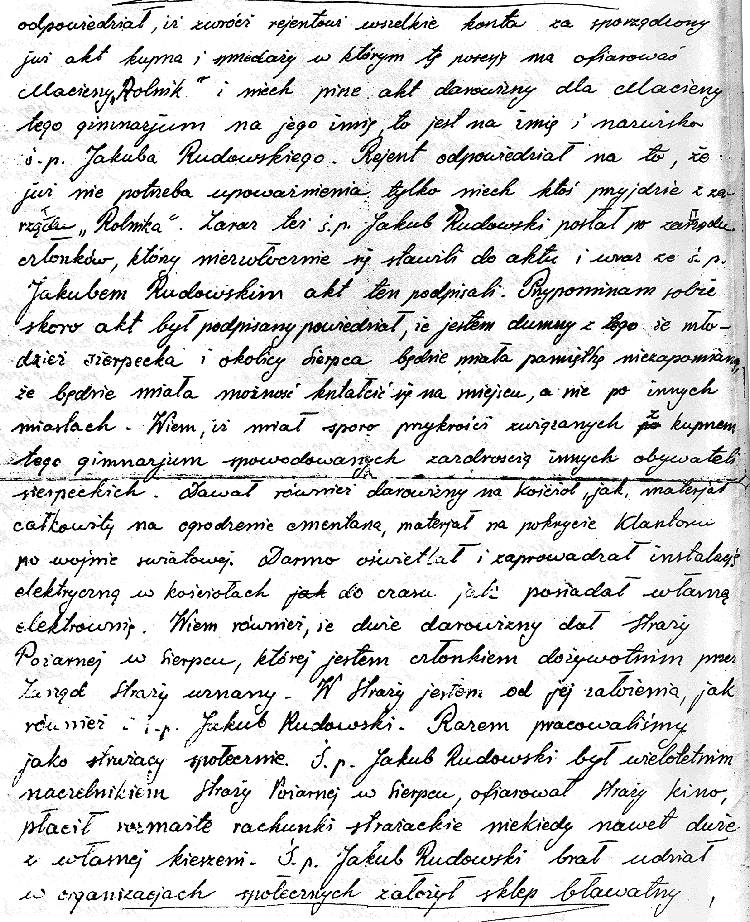 Druga strona aktu notarialnego z 12 XI 1945 r.