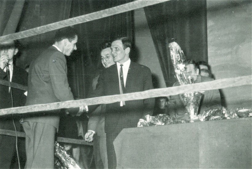 Spotkanie z Jerzym Kulejem zorganizowane 30 XI 1964 r. w sierpeckim Domu Kultury.<br> Ze zbiorw TKKF <i>Kubu</i> - udostpnione przez Jakuba Grodzickiego.