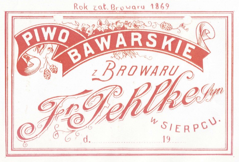 Etykieta piwa z browaru nalecego do rodziny Pehlke - okres midzywojenny.