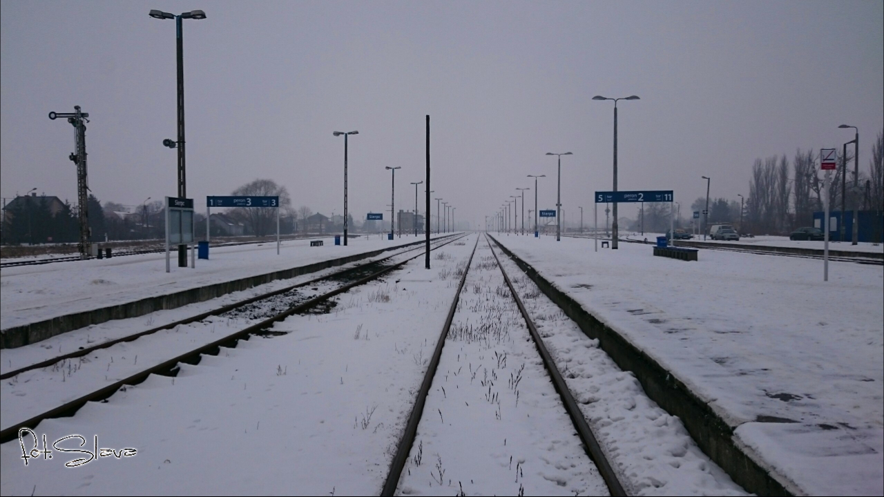 Zimowy dworzec PKP, stycze 2016 r.
