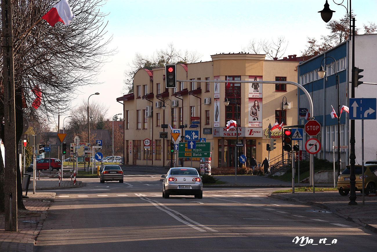 Skrzyżowanie ulic Narutowicza z Piastowską i Płocką, listopad 2013 r.