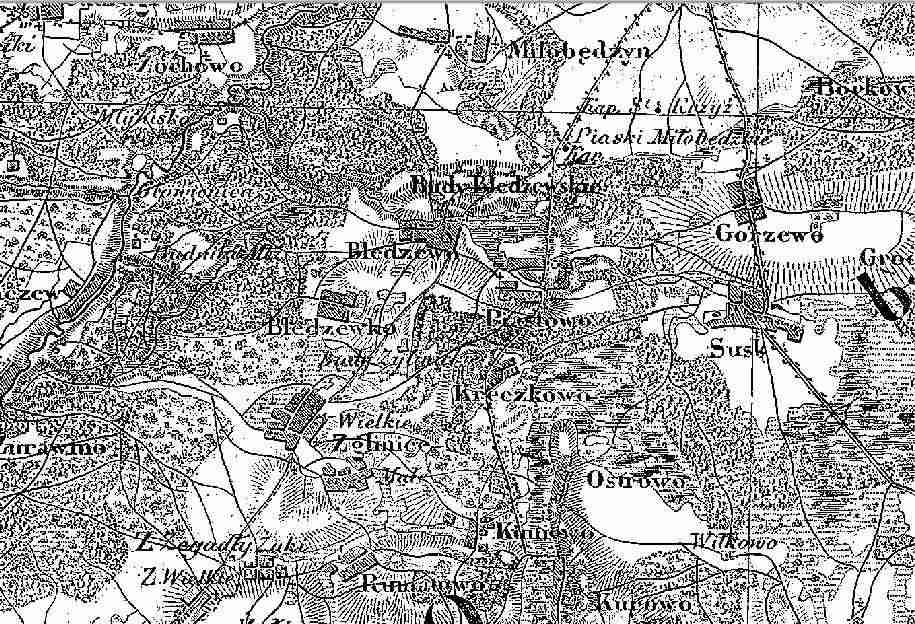 Fragment mapy topograficznej Krlestwa Polskiego 1839 r. (3)