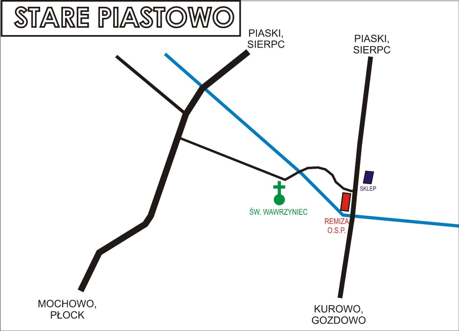 Mapa dojazdu do Piastowa Starego