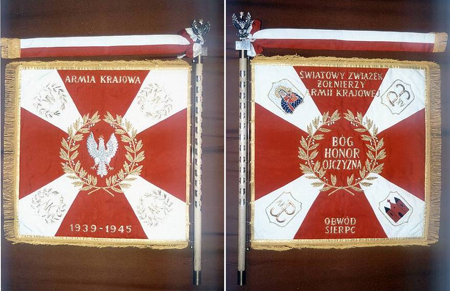 Sztandar wiatowego Zwizku onierzy Armii Krajowej Obwodu Sierpc, zaoonego 3 III 1990 r.