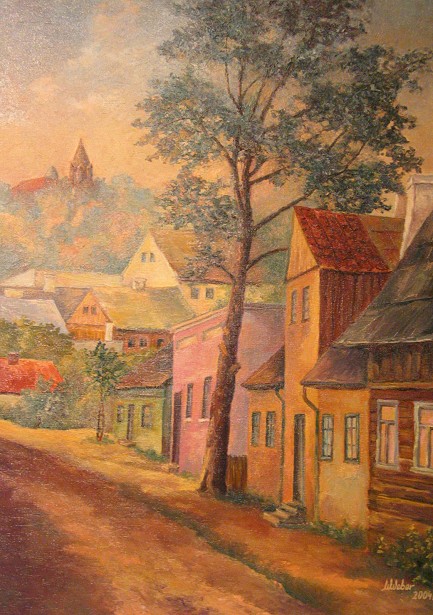 Jeden z obrazów Wojciecha Webera - <I>Uliczka Podgórna</I>.